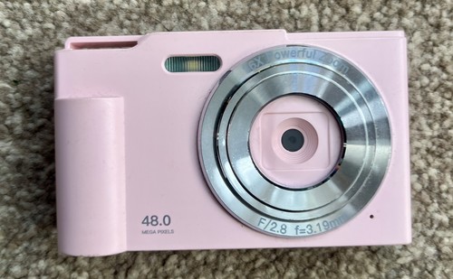 Pink compact digital camera - pink,