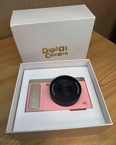 Pink compact digital camera - pink, 4k